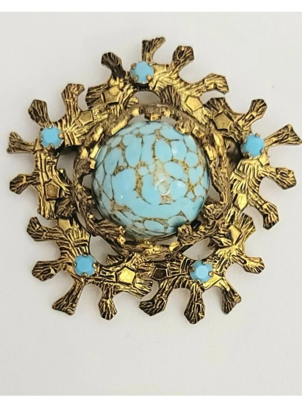 Germany, Austria Style Turquoise-Color Cluster Brooch, M249